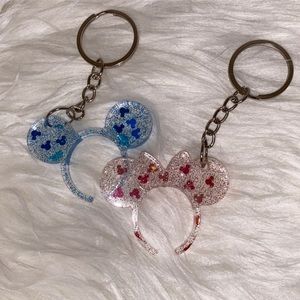 Handmade Disney Resin Couples Keychains